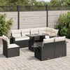 vidaXL Garden Sofa Set Black PE Rattan 9 Piece Set Adjustable Feet