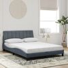 vidaXL Bed Frame with LED without Mattress "Hanko" Dark Gray 53.9"x74.8" Velvet