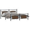 vidaXL Bed Frame Brown Oak Steel Double bed Bed Frame Rectangular