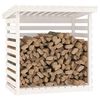 vidaXL Firewood Rack White 42.5"x28.7"x42.5" Solid Wood Pine