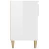 vidaXL Shoe Cabinet High gloss white Engineered Wood, Solid Eucalyptus Wood