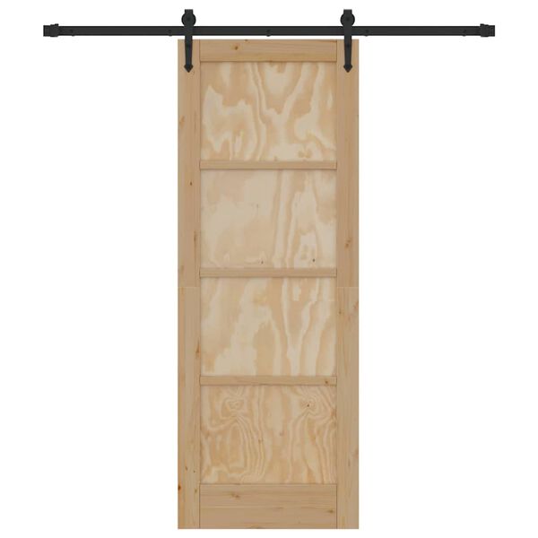 vidaXL Sliding Door ORKDAL Brown 28.94 x 78.15 in Solid Pine Wood
