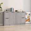 vidaXL Sideboard Set of 3 Grey sonoma Engineered wood Medium Sideboard