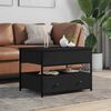 vidaXL Coffee Table Black Engineered wood, metal Medium Adjustable Feet