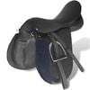 vidaXL Saddle Black Leather 16 inches Durable Saddle Other