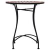 vidaXL Table Brown, black, cream Powder-coated iron, ceramic Medium