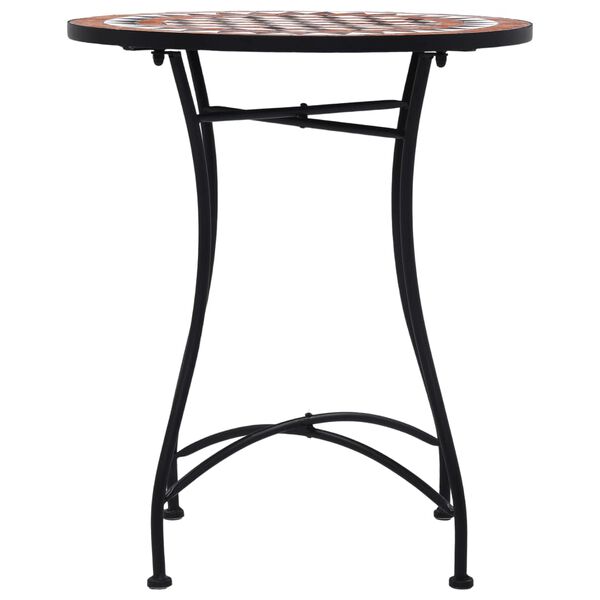 vidaXL Table Brown, black, cream Powder-coated iron, ceramic Medium