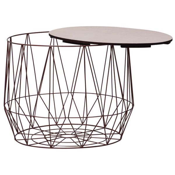 vidaXL Coffee Table Set of 2 Copper Metal Small Detachable