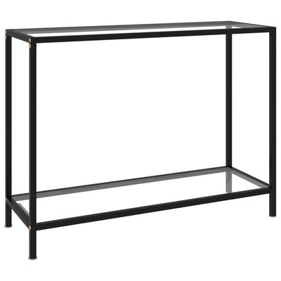 vidaXL Console Table Transparent 39.4"x13.8"x29.5" Tempered Glass