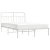vidaXL Bed Frame White Steel Double Bed Frame Rectangular Durable