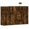 vidaXL Wall Mounted Cabinet Set of 2 Smoked Oak Engineered Wood, Metal
