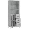 vidaXL Highboard Concrete Grey Engineered Wood and Iron Large Highboard