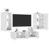 vidaXL TV Wall Unit White Engineered Wood Medium TV Wall Unit