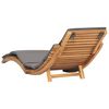 vidaXL Sun Lounger Set of 2 Dark grey Solid teak wood, Fabric Standard