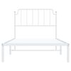 vidaXL Bed Frame White Powder-coated steel Twin Bed Frame Rectangular