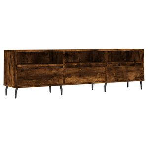 vidaXL TV Cabinet Smoked oak Engineered wood, iron 59.1 in long Storage