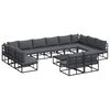 vidaXL Garden Sofa Set with Cushion 13 pcs Black Aluminium