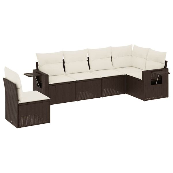 vidaXL Garden Sofa Set Brown, Cream white