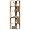 vidaXL Corner Bookcase 5-Tier Artisian Oak 19.7x19.7x70.5" Engineered Wood