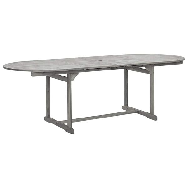 vidaXL Garden Table Grey with a grey wash finish Solid acacia wood