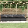 vidaXL 4-Seater Sofa Grey PE Rattan 4-Seater Modular 4-Seater Sofa