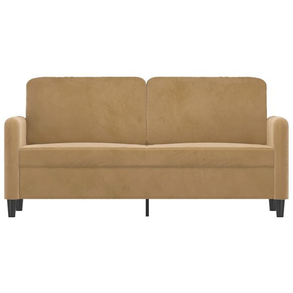 vidaXL 2-seater Sofa Brown Velvet (100% polyester), metal, textilene