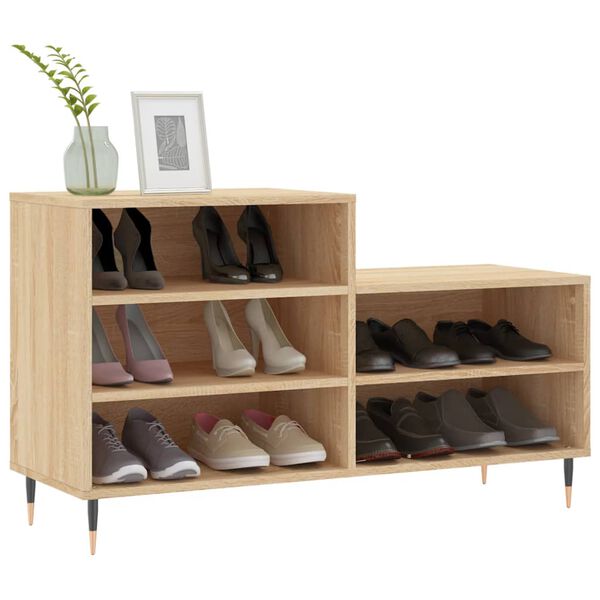 vidaXL Shoe Cabinet Sonoma oak Engineered wood Medium Shoe Cabinet