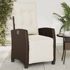 vidaXL Reclining Garden Chair Set of 2 Brown and Cream White