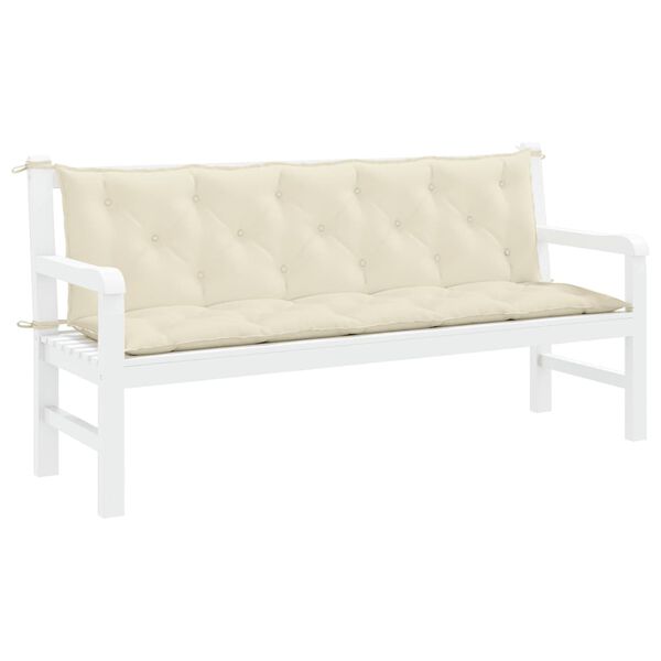 vidaXL Garden Bench Cushion Set of 2 Cream White