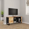vidaXL TV Cabinet Black Solid mango wood Medium TV Cabinet Rectangular
