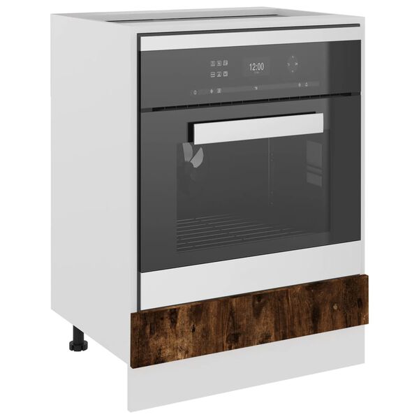 vidaXL Oven Cabinet Smoked Oak Engineered wood Compact Adjustable Feet