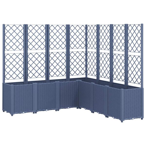 vidaXL Garden Planter Blue grey Polypropylene Large Garden Planter
