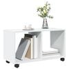 vidaXL Rolling cabinet White Engineered wood 28.3 x 13.0 x 16.7 in