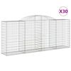 vidaXL Gabion Basket Set of 30 Silver Galvanized iron Large