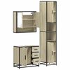 vidaXL Bathroom Furniture Set Sonoma Oak Engineered Wood, Metal, Glass