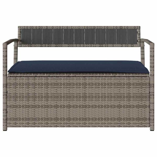vidaXL Garden Storage Bench Grey and Navy Blue