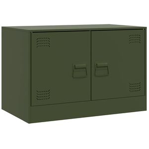 vidaXL TV Cabinet Olive green Cold-rolled steel 26.4 x 15.4 x 17.3 in