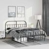 vidaXL Bed Frame Black Powder-coated steel King Size Bed Frame