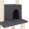 vidaXL Cat Tree Dark grey Engineered wood, Plush, Sisal Medium