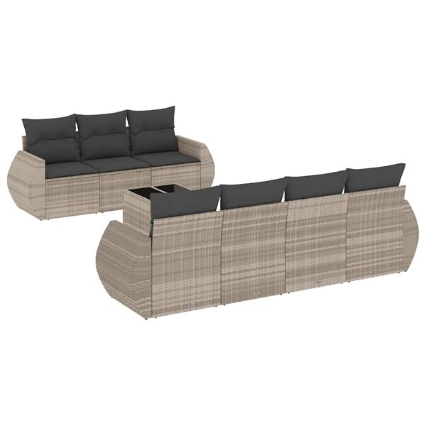 vidaXL Garden Sofa Set Light Grey
