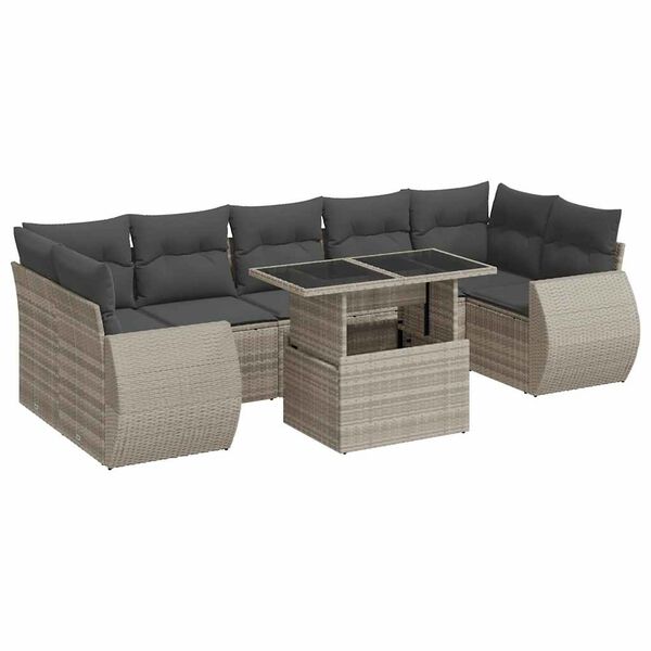 vidaXL Garden Sofa Set Light grey