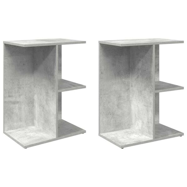 vidaXL Bedside Table Set of 2 Concrete Grey Engineered Wood Bedside Table