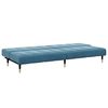vidaXL Sofa Bed Dark gray Velvet (100% polyester), wood, metal 2-seater