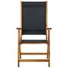 vidaXL Garden Chair Set of 4 Black Solid Acacia wood Standard Foldable