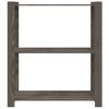 vidaXL 3-Tier Storage Rack Grey 31.5x15.0x35.4" Solid Wood Pine