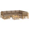 vidaXL Garden Lounge Set Taupe Bamboo Modular Garden Lounge Set