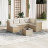 vidaXL Garden Sofa Set Beige PE Rattan 8-piece Modular Garden Sofa Set