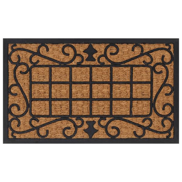 vidaXL Door Mat Black and brown Rubber and Coir 17.7x29.5 in Non-slip