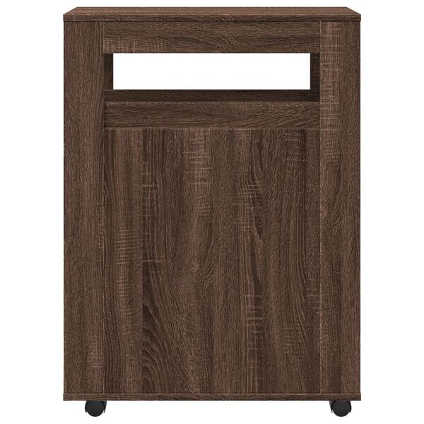 vidaXL Narrow Bathroom Cabinet Brown oak Engineered wood Slim