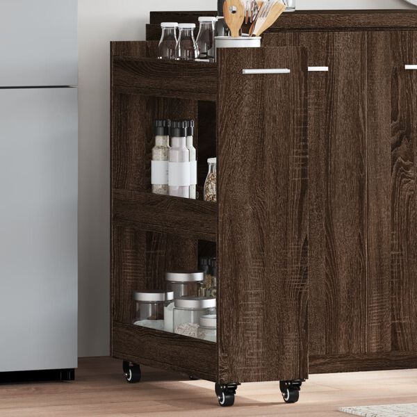 vidaXL Cabinet Brown oak Engineered wood 23.6x8.7x31.1 in Cabinet